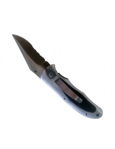 Navaja inox mango aluminio con clip