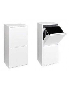 Contenedor reciclaje 2 compartimentos Blanco Arregi 2
