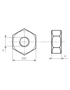 Tuerca hexagonal DIN 34814 (DIN 934/555) nylon 2