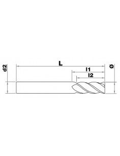 Fresa ranurar HSSE8 Z2 serie corta 2