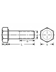Tornillo hexagonal DIN 960 12.9 métrico fino 2