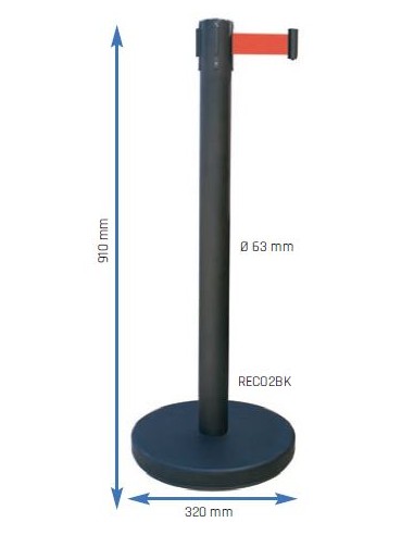 Poste inoxidable con cinta Metalworks RECO2SRBK