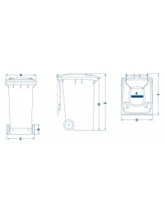 Contenedor plástico con ruedas 240 litros 2