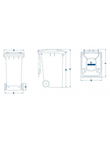Contenedor plástico con ruedas 120 litros