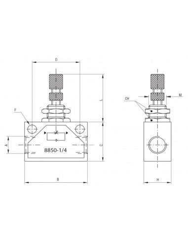 Regulador de flujo unidireccional Aignep 8850