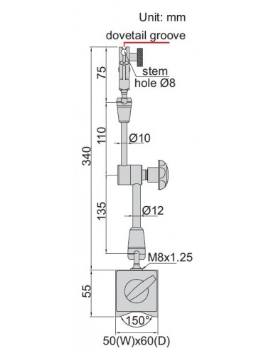 Base magnética articulada Insize 6210-80