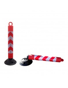 Baliza desmontable basculante H-80 bandas reflex