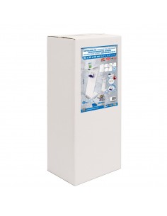 Peana dispensadora pie blanca para gel y guantes 2