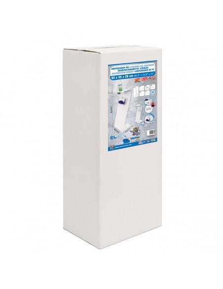 Peana dispensadora pie blanca para gel y guantes