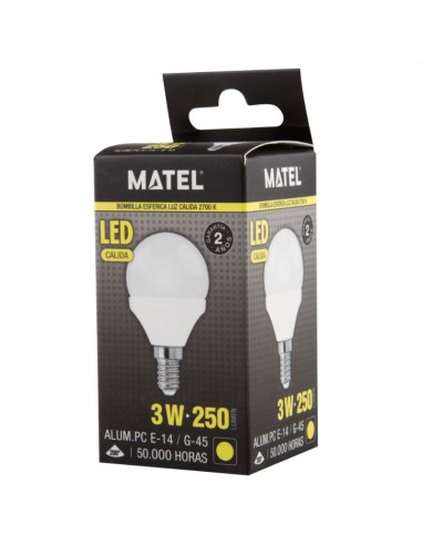 Lámpara LED esférica E14 Matel