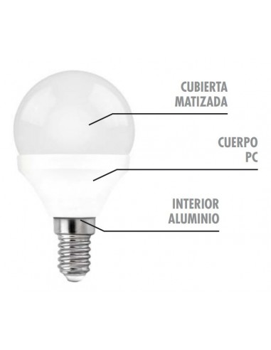 Lámpara LED esférica E14 Matel