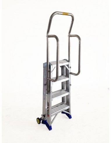 Taburete industrial aluminio doble subida Svelt Punto Plus