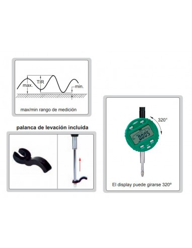 Reloj comparador digital liso Insize 2103 2104