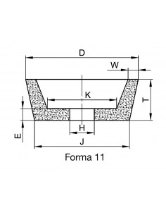 Muela vaso cónico Tyrolit 89A forma 11 2
