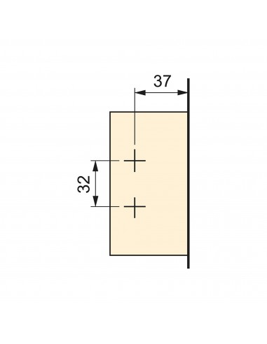 Bisagra cazoleta Ø35 recta X91 (20 uds.) Emuca 1011307