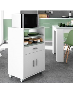 Mueble auxiliar microondas blanco-gris 92x59x40cm 2