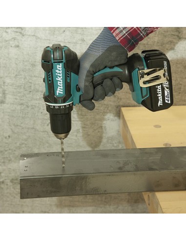 Taladro atornillador 18V Litio 4,0Ah Makita DDF482RME para trabajos horizontales y verticales