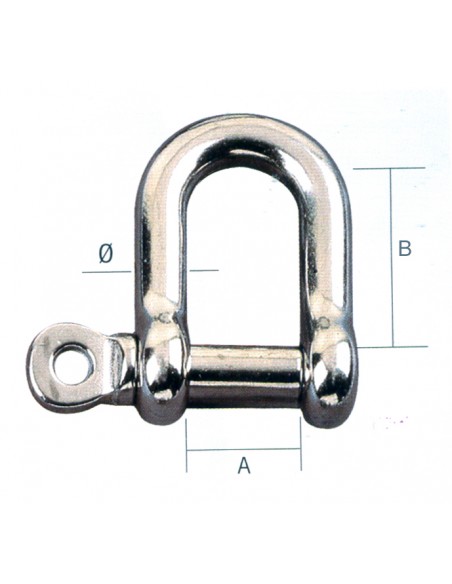 Grillete recto inoxidable AISI-316