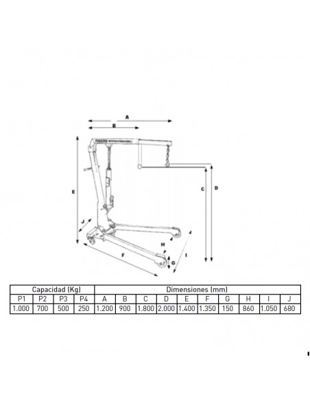 Grúa plegable Metalworks CAT610